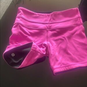Lululemon Athletica Pink Bike Shorts with Stretchy Fabric